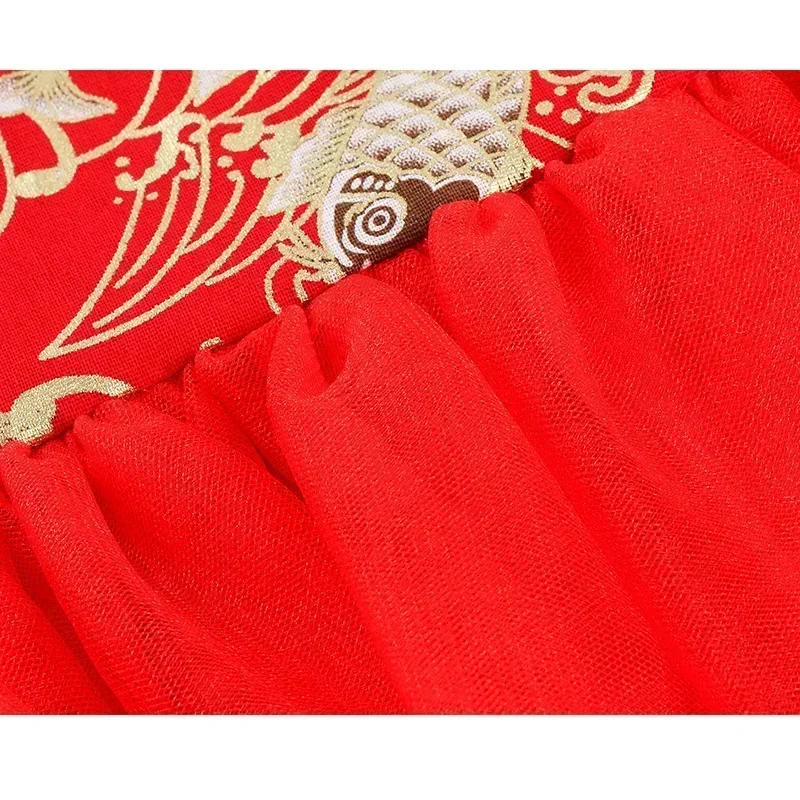 Red Girl Summer Dress Qipao Chinese Fashion Performance Kids Cheongsam Baby Mesh Princess Dresses Children Clothing Vestidos - Image 6