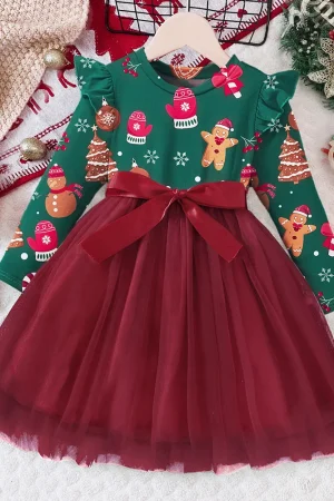 2025 Baby Girls Autumn Outfits Long Sleeve Dress Children Clothing Kids Girls' Christmas Dress For Party For 2 3 4 5 6 7 Years