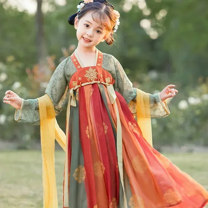 Summer Party Costume Girl Dresses Vintage Kids Clothes Vestido Casual Baby Chinese Hanfu Cosplay Children Princess Girls Dress - Image 3