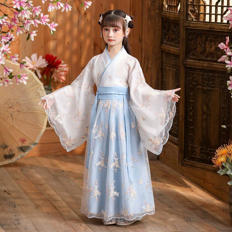 Kids Fairy Tang Costume Girls Casual Dresses Hanfu Girl Summer Children's Clothing Outfit Princess Dress Baby Vestido Robe Fille - Image 2