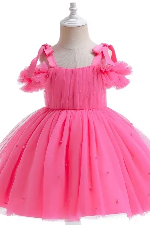 0-5Y baby girl dress baby dress dress christening dress pearl mesh princess dress tutu bow birthday party dress baby girl dress