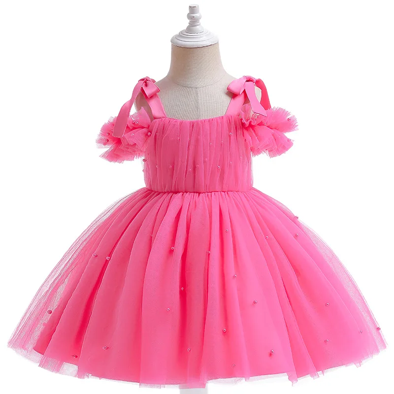 0-5Y baby girl dress baby dress dress christening dress pearl mesh princess dress tutu bow birthday party dress baby girl dress