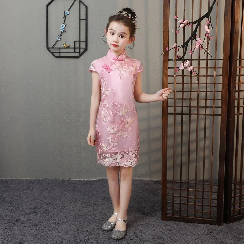 Stage Children Outfit Girls Casual Dresses Cheongsams Summer Baby Clothing Vestidos Kids Hanfu Qipao Girl Dress Tang Costume - Image 2