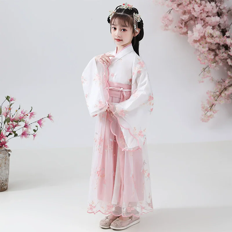 Kids Fairy Tang Costume Girls Casual Dresses Hanfu Girl Summer Children's Clothing Outfit Princess Dress Baby Vestido Robe Fille - Image 4