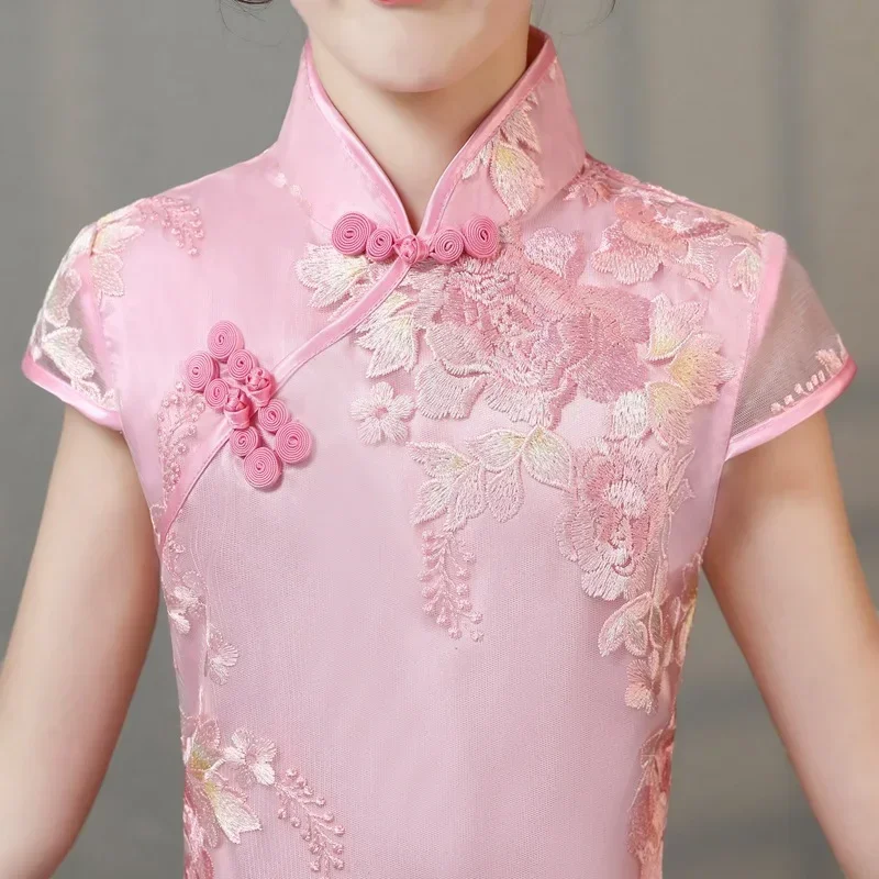 Stage Children Outfit Girls Casual Dresses Cheongsams Summer Baby Clothing Vestidos Kids Hanfu Qipao Girl Dress Tang Costume - Image 4