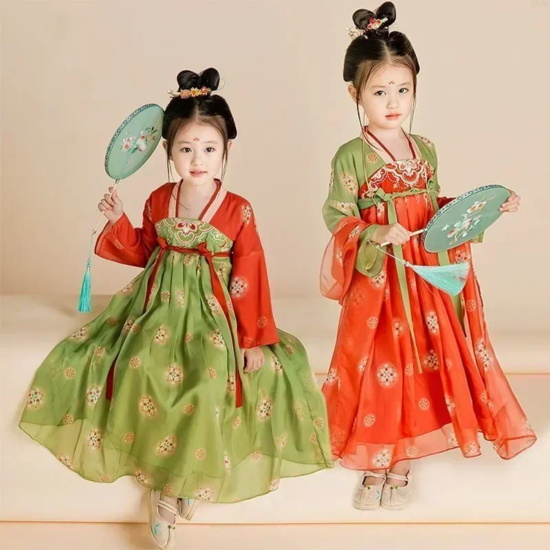 Summer Party Costume Girl Dresses Vintage Kids Clothes Vestido Casual Baby Chinese Hanfu Cosplay Children Princess Girls Dress - Image 2